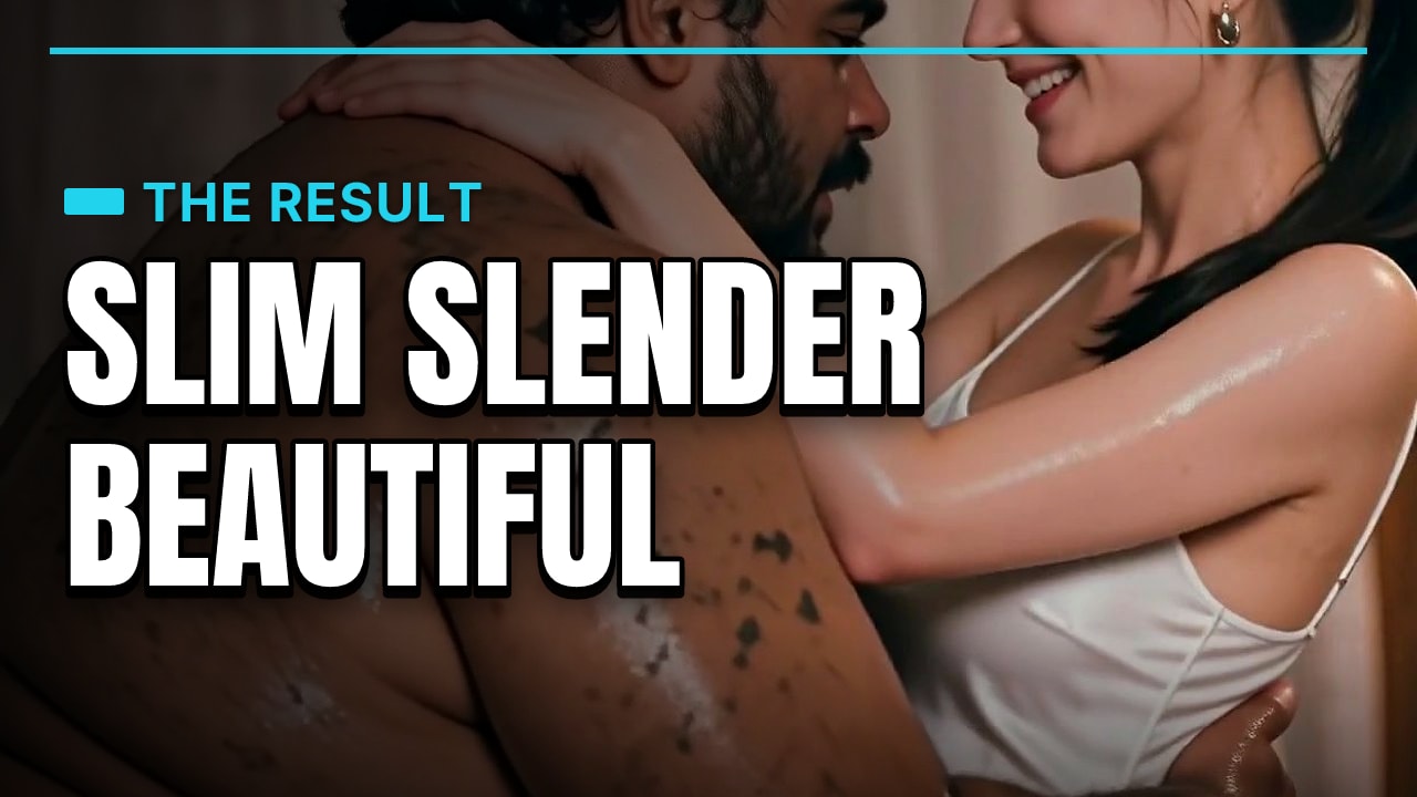 The slim slender beautiful woman puff he...